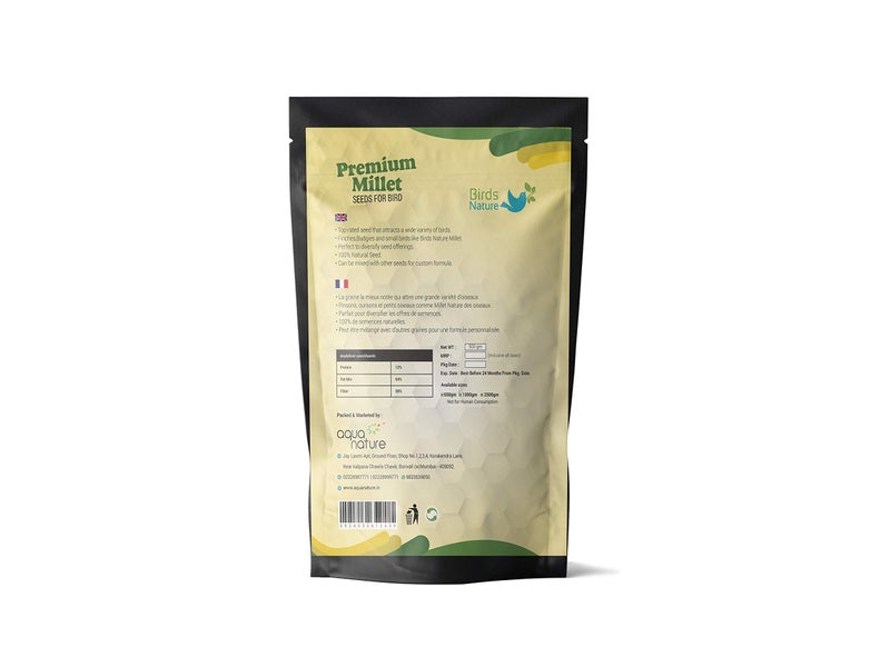 BirdsNature طعام طيور بذور الكنغو الصفراء الممتازة من بيردز ناتشر لطائر الكوكتيل، الفضة، الفنش، المونيا، الباركيت، الببغاوات، السمان، العصافير الأمريكية الأصلية، الحمام، التوهي، الجونكوس، والكاردينال. (1000غ) - Image 4