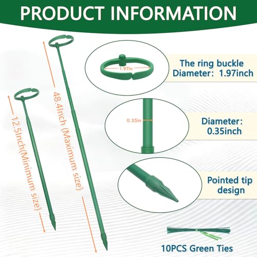 LECAMEBOR Telescoping Monstera Plant Support Stakes, 12.5IN to 48.4IN Adjustable Length, Extendable Plant Stakes for Indoor Plants, Premium Stainless Steel Material Plants Sticks for Orchids, Tomatoes- 3Pack - Image 2