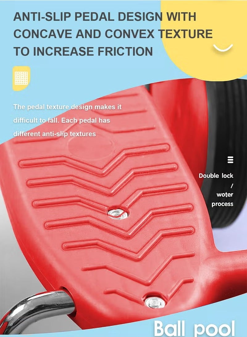 XiuWoo Kids Balance Pedal Bike, Training Vehicle, Boost Self Confidence Balancing Exercise Scooter, Non-Slip Sensory Training Equipment, Exercise Toys for Children Aged 3-12, red - Image 2