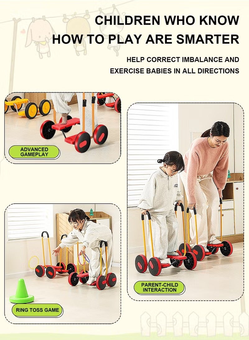 XiuWoo Kids Balance Pedal Bike, Training Vehicle, Boost Self Confidence Balancing Exercise Scooter, Non-Slip Sensory Training Equipment, Exercise Toys for Children Aged 3-12, red - Image 5