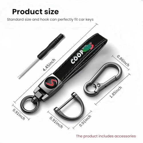 JULOPO Car premium leather Keychain keyring Compatible with MINI cooper key accessories - Image 2