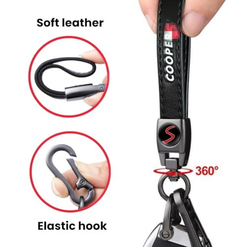 JULOPO Car premium leather Keychain keyring Compatible with MINI cooper key accessories - Image 3