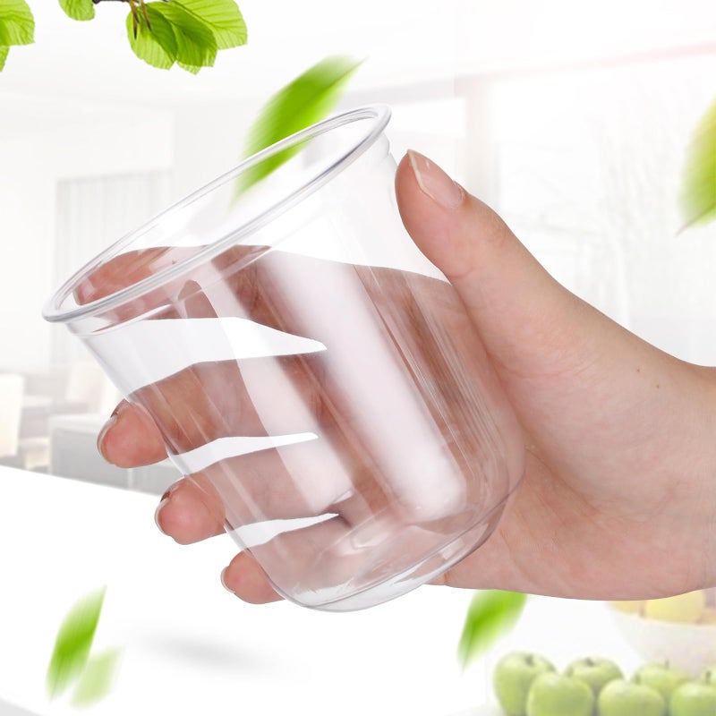 Ziliny 50 Pcs Disposable Stemless Glasses 12oz Crystal Plastic Wine Glasses Clear Classic Pet Cup for Meeting Weddings Birthdays Cocktail Christmas Party Supplies (Clear) - Image 2