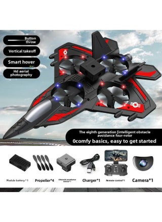 Four-rotor Remote Control Aircraft Obstacle Avoidance Foam Fighter Children Fixed-wing Drone Toy Aircraft With Lights-Color:Zy-906 Red Aerial Photography Version + Obstacle Avoidance + Fixed Height + Lanterns - pzsku/Z0C459F25F5DBB62E1E39Z/45/1745460333/fc65102c-0d77-4d96-bdf6-49c8266ab612