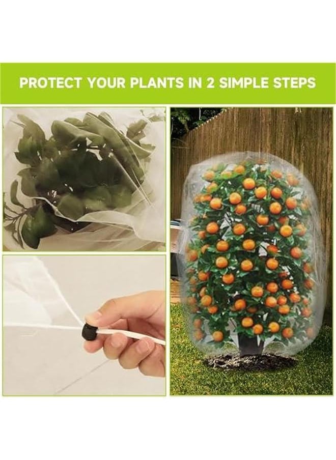 Generic - 4 Packs 2 Size Garden Plant Netting Blueberry Bushes Protection Netting Covers Bags, Tomato Fruit Trees Protective Cover Bags Plant from Insect Bird Eating （2 * 4.92x3.94 FT+2 * 3.3x2.63 FT） - Image 1