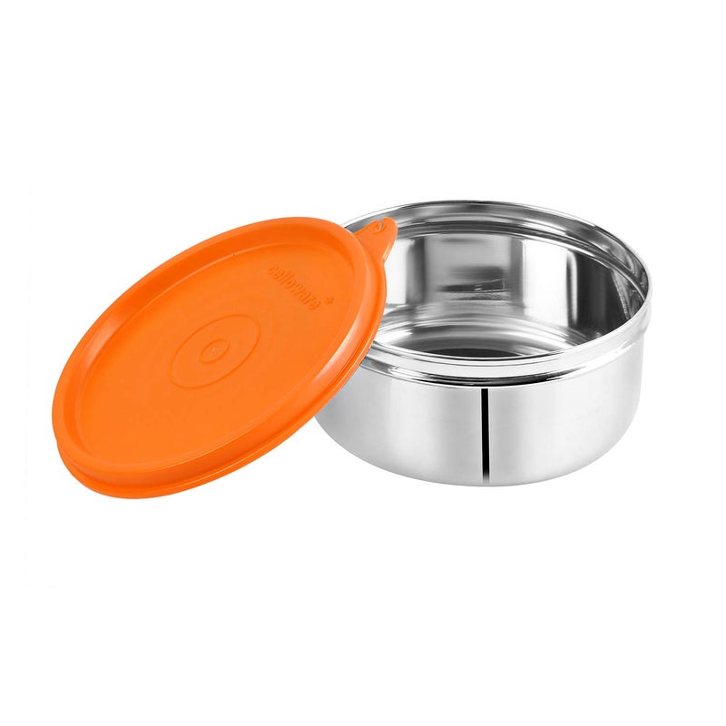 Cello CELLO MF Matiz Lunch Box with Jacket 2 Unit Orange Stainless Steel Lunch Box 2 Unit Lunch Box with Jacket Ideal for Office  - Image 5