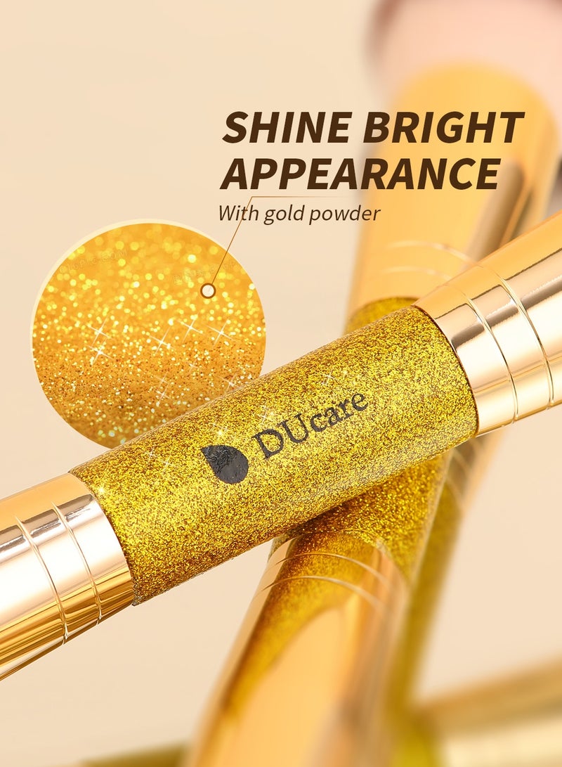 دي يو كير مجموعة فرش مكياج دوكير المهنية: فرشاة مزدوجة للمعجون والكونتور وفرشاة مزدوجة للبلاشر والبرونزر لتوزيع لا تشوبه شائبة - Image 5