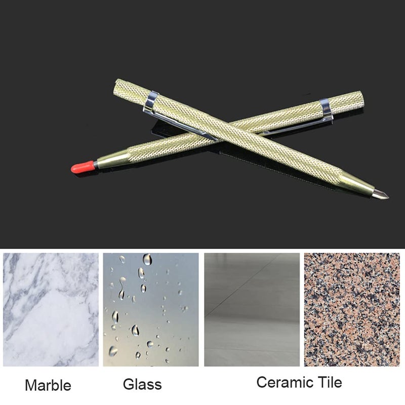 Vebacidi Scribe Tool 2 Pieces Tungsten Carbide Tip Scriber Engraved Pen For Tile/Glass/Wood/Ceramics/Metal/Gold/Welding - Image 3