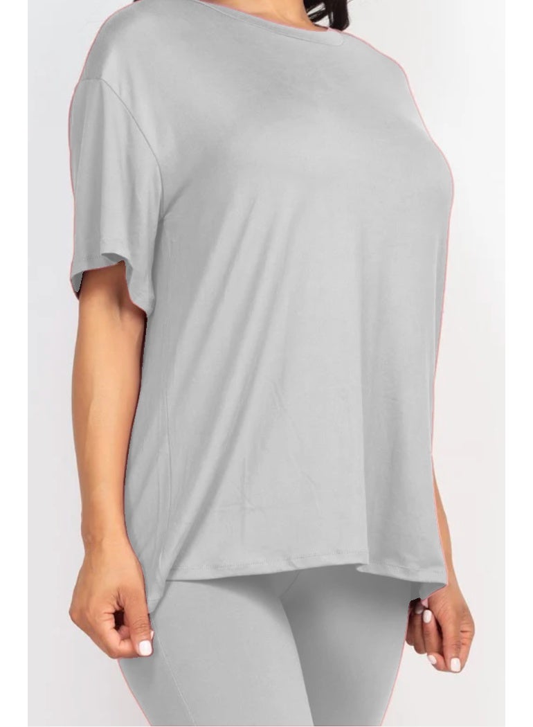 Oversized T-Shirt with Fitted Leggings Co-Ord Set for Women  - Image 3