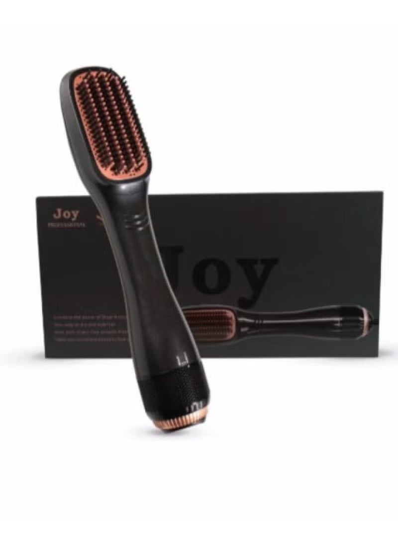 جوي كير Hot Air Styling Brush – 3-in-1 Hair Dryer, Straightener & Volumizer with Ionic Technology for Smooth Blowouts, Fast Drying, Anti-Frizz Finish – Professional Hair Tool for Women – Black - Image 1