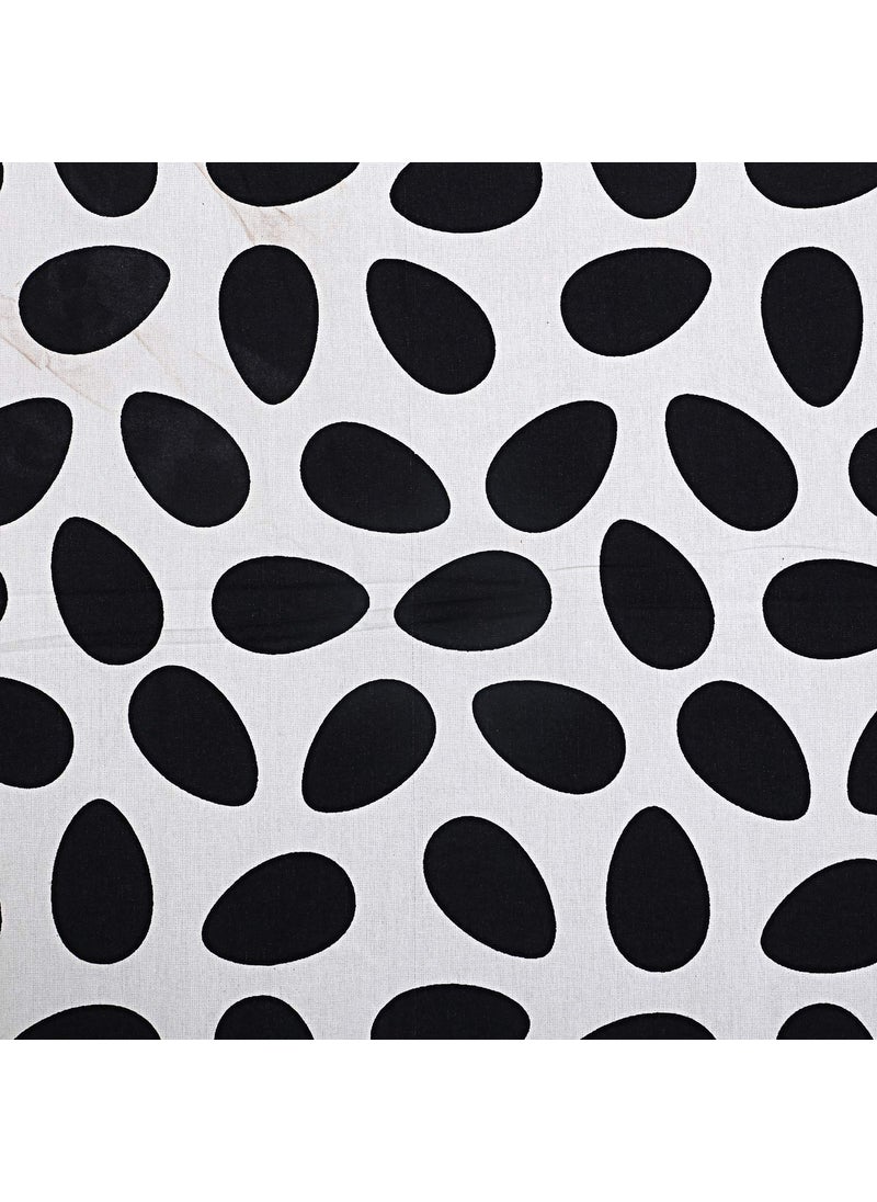 Queenie Queenie Brand Abstract 144 TC 100% Cotton Double Bedsheet with 2 Pillow Covers,Whiteblack  - Image 3