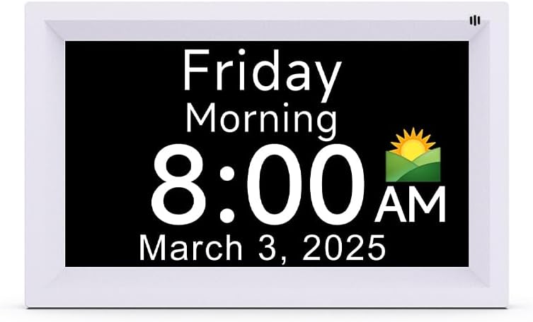 Mitoart Digital Alarm Clock with Date and Day of Week for Dementia Seniors, Clear Large Screen, Multiple Alarm Sets, Auto DST, Designed Specifically for Elderly - Image 1