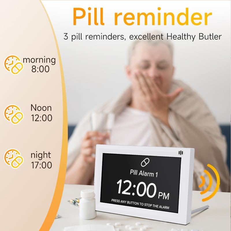 Mitoart Digital Alarm Clock with Date and Day of Week for Dementia Seniors, Clear Large Screen, Multiple Alarm Sets, Auto DST, Designed Specifically for Elderly - Image 4