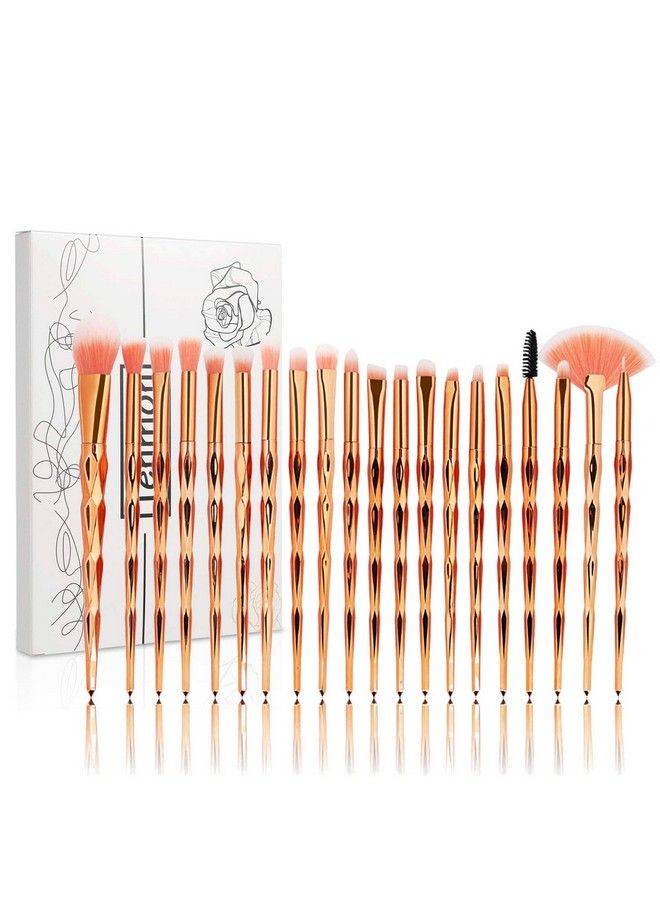 Tenmon 20Pcs Unicorn Shiny Gold Diamond Makeup Brush Set With Box Professional Foundation Powder Cream Blush Brush Kits (Gold Unicorn) - Image 1