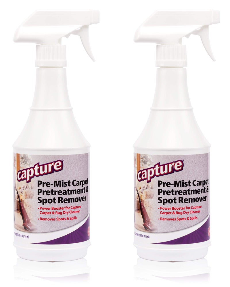 Capture Capture Pre-Mist Soil Release for Carpet Dry Cleaner - Carpet Cleaning Pre Spray - Loosen Juice, Coffee & Wine Spill and Tough Rug Stains Eliminator - Multi-Purpose Cleaning Essentials - 24oz (2 Pack)  - Image 1