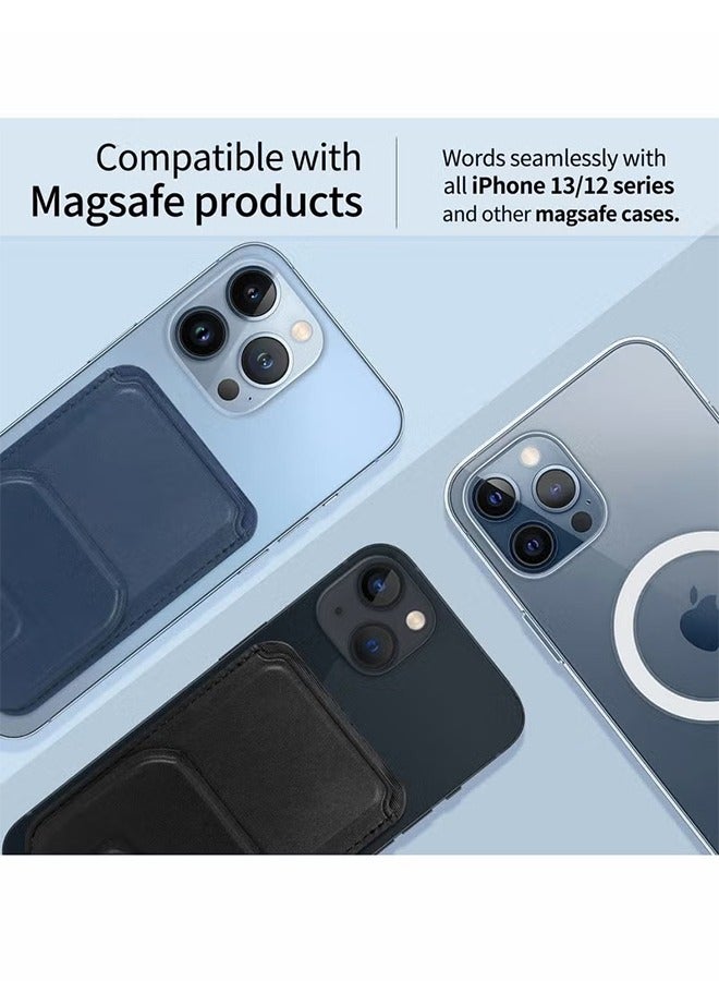 HY Card Holder for Back of Phone, Magnetic Phone Stand Wallet Apple MagSafe, Sleeve Stick on as Detachable Compatible iPhone 12 Pro MAX（Navy） - Image 2