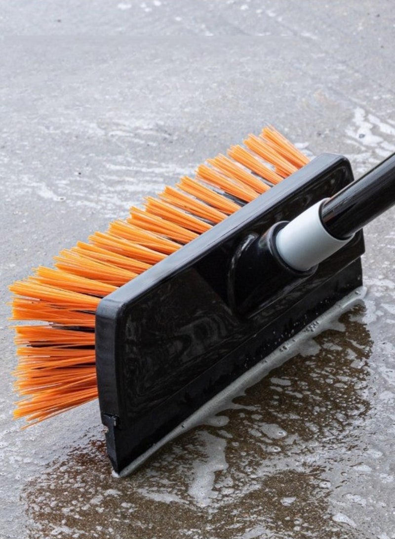 48cm(19") Wide Heavy Duty Outdoor Broom with Long Handle – 2-in-1 Sweeper for Yard, Garden, Schools, Factories, Patios & Driveways – Stiff Bristle Brush for Rough Surfaces - Image 5