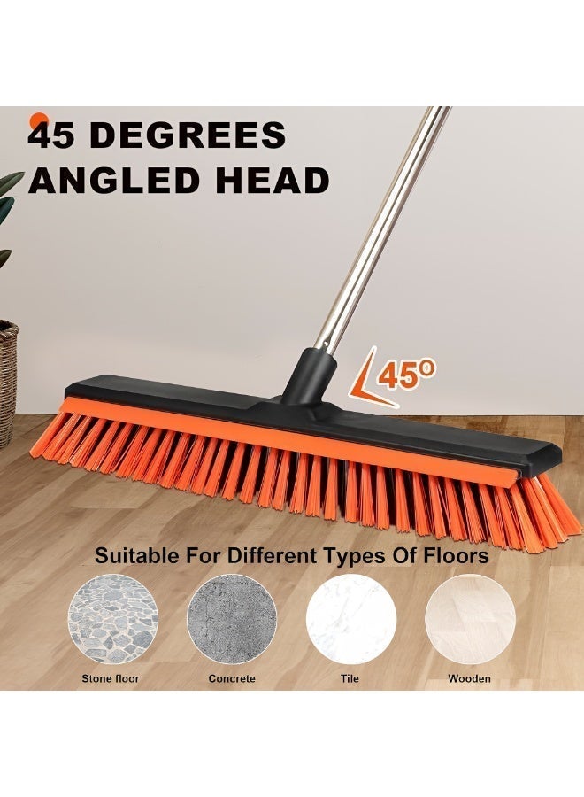 TrustMate Outdoor Broom and Floor Cleaning Brush with Squeegee, 48 cm Extra-Wide Heavy-Duty Stiff Bristle Yard Broom, 132 cm Sectional Stainless Steel Long Handle for Patio, Garden, Garage, Pool Deck and Concrete Floors - Image 4