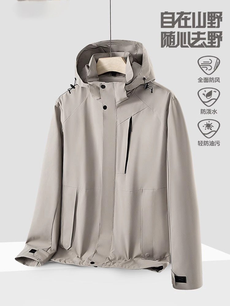 Camel Hjcamel Clothes Men'S 2025 Fashionable Detachable Cap Outdoor Waterproof Windproof Mountaineering Suit - Image 2