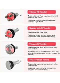 Verci Portable 4 in 1 Cavitation Vacuum RF Machine 40K Cavitation Slimming RF Body Tripolar RF Head for Spa/Home Facial Machine  - Image 3