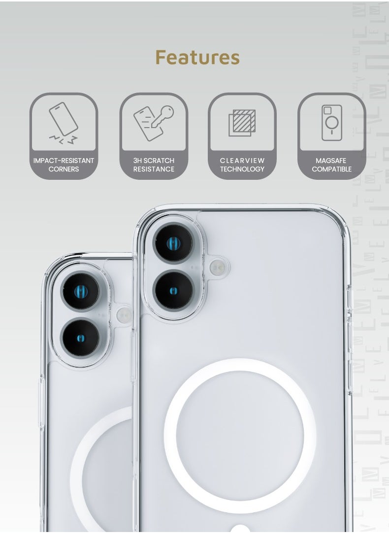 LEVELO - MagSafe Clara Clear Case For iPhone 16 Plus /Clearview Technology / Scratch Resistance / Impact-Resistance - Image 1