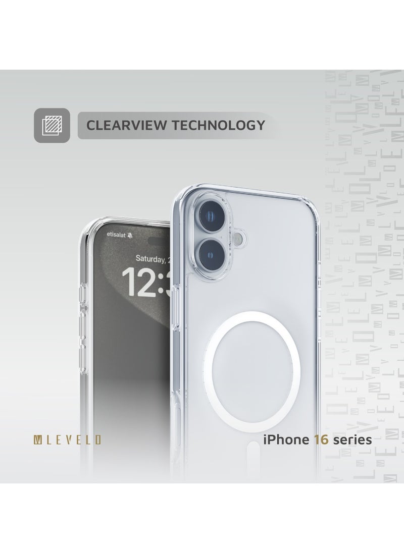 LEVELO - MagSafe Clara Clear Case For iPhone 16 Plus /Clearview Technology / Scratch Resistance / Impact-Resistance - Image 1