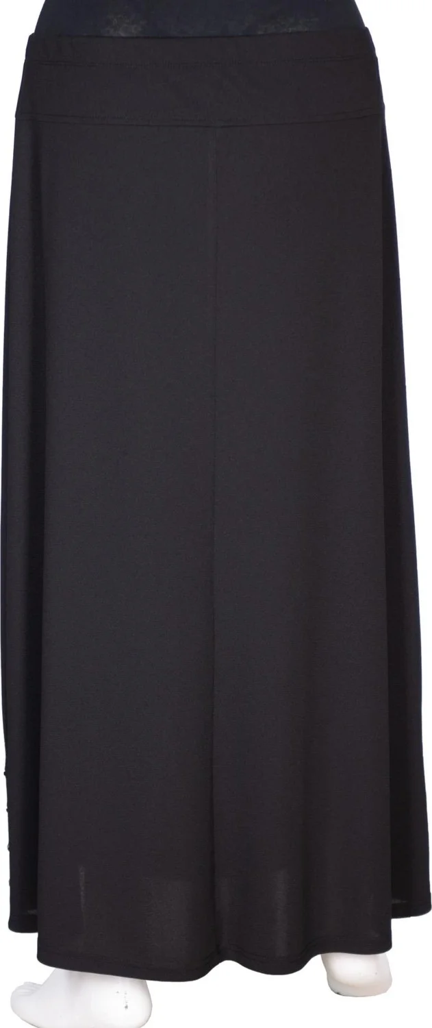 Hesna Women Dilsah Scuba Bell Ornament Pocket Accessory Black Skirt