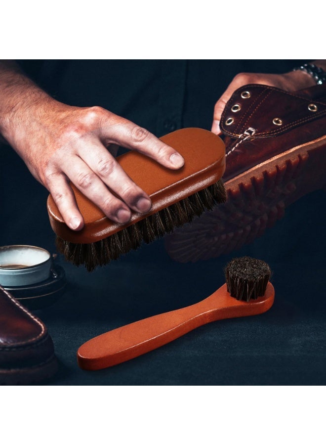 YelaJoy 3 Pcs Horsehair Shoe Shine Brush Kit, Shoe Polish Dauber Applicator & Leather Cleaning Brush, Care Tools for Shoes, Boots, Suede and Leather Maintenance - Image 2