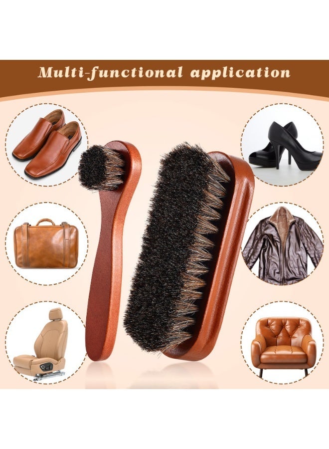 YelaJoy 3 Pcs Horsehair Shoe Shine Brush Kit, Shoe Polish Dauber Applicator & Leather Cleaning Brush, Care Tools for Shoes, Boots, Suede and Leather Maintenance - Image 3