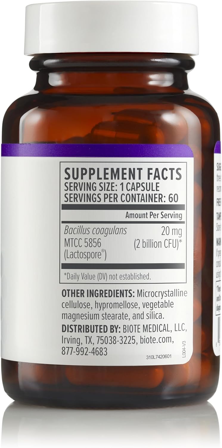 Biote Nutraceuticals  Bacillus COAGULANS  Gut  Digestive 60 Capsules - Image 3