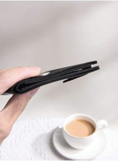 Generic Men's Small Compact Wallet, Short Bifold Card Holder, Lightweight ID Holder, Small Wallet with Button Closure for Coins, Unisex  - Image 2