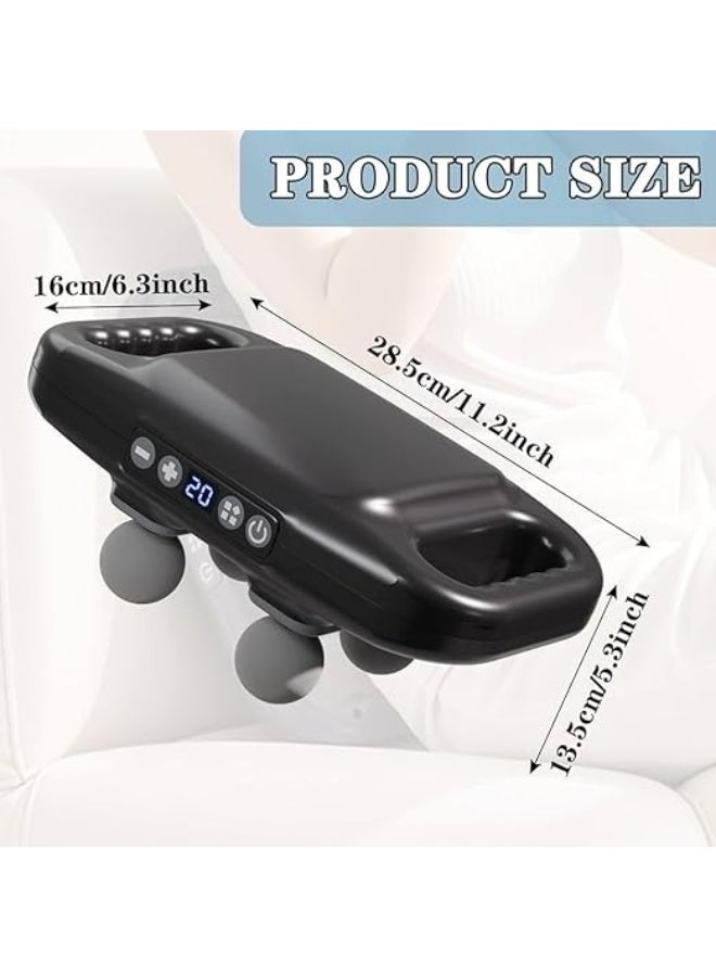 4-Head Deep Tissue Massage Gun – Muscle Massager with 20 Intensities & 6 Modes for Full-Body Pain Relief – Handheld Back, Neck & Shoulder Massager - Image 3