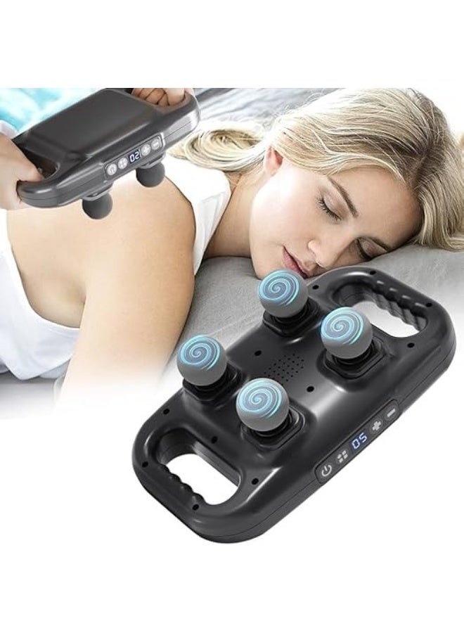 4-Head Deep Tissue Massage Gun – Muscle Massager with 20 Intensities & 6 Modes for Full-Body Pain Relief – Handheld Back, Neck & Shoulder Massager - Image 2