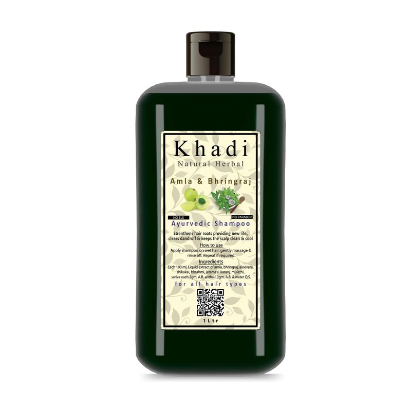 Khadi Natural Herbal Khadi Natural Herbal Amla Bhringraj Shampoo for Men Women 1000ml - Image 1