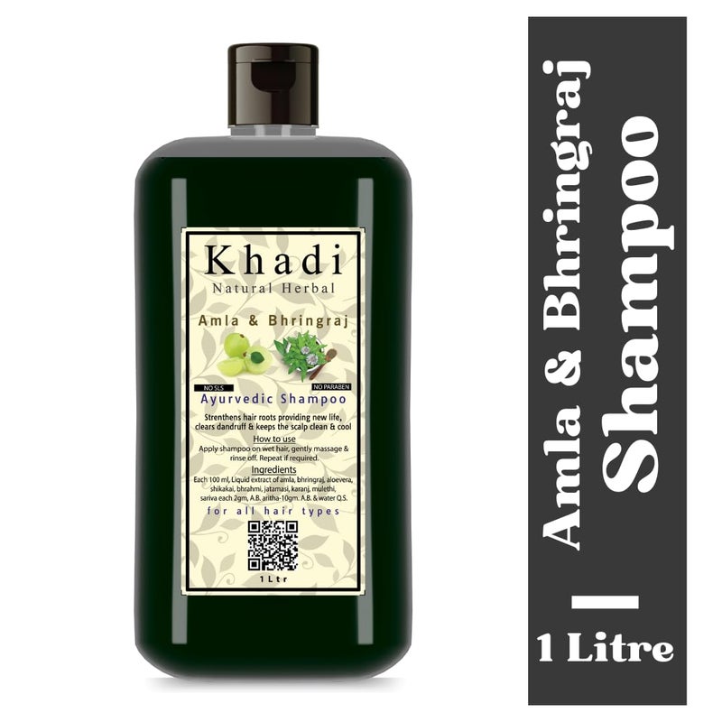 Khadi Natural Herbal Khadi Natural Herbal Amla Bhringraj Shampoo for Men Women 1000ml - Image 4