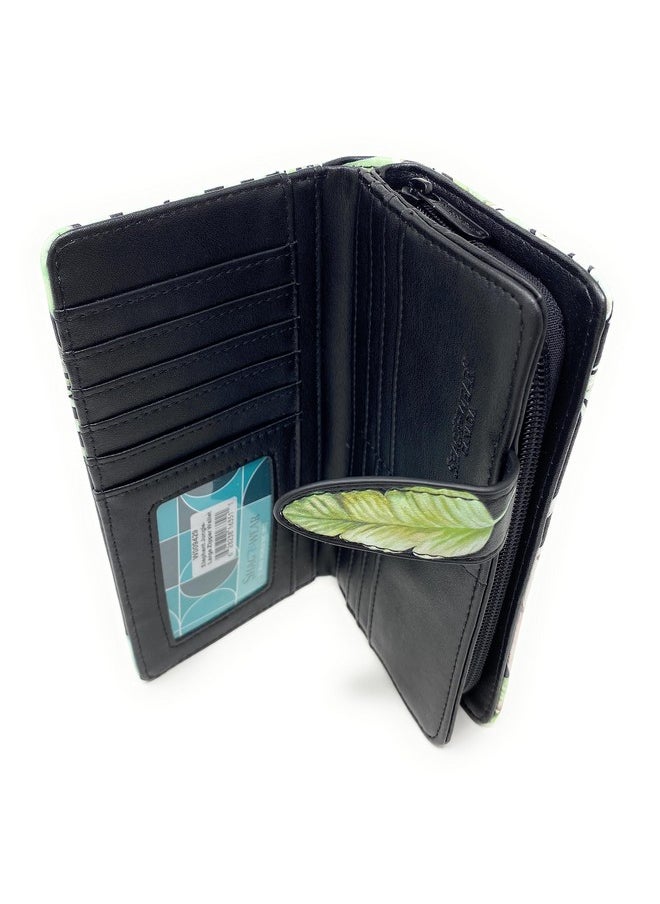 Shag Wear - Elephant Jungle Large Animal Wallet For Wome And Teen Girls Vegan Faux Leather 7 Black - Image 1