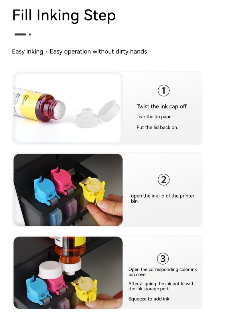 Ink Refill Kit GT52 Compatible With HP Printer DeskJet Smart GT Tank Ink (4-Packs) - Image 2