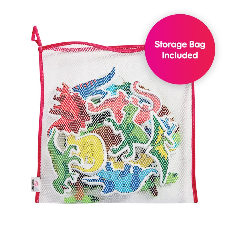 Edushape Magic Creations Foam Sticker Imaginative Bath Tub Activity Play Set, Dinosaurs - Image 1