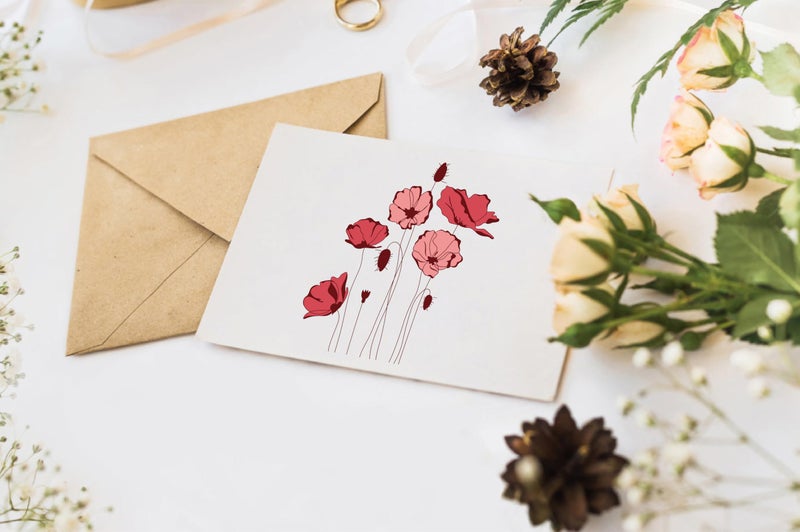arriettycraft Flowers Poppy Clear Stamps for Card Making or Journaling, Budding Poppies Rubber Stamps for Journals Scrapbooking Albums and Other Paper Crafts Decoration - Image 4