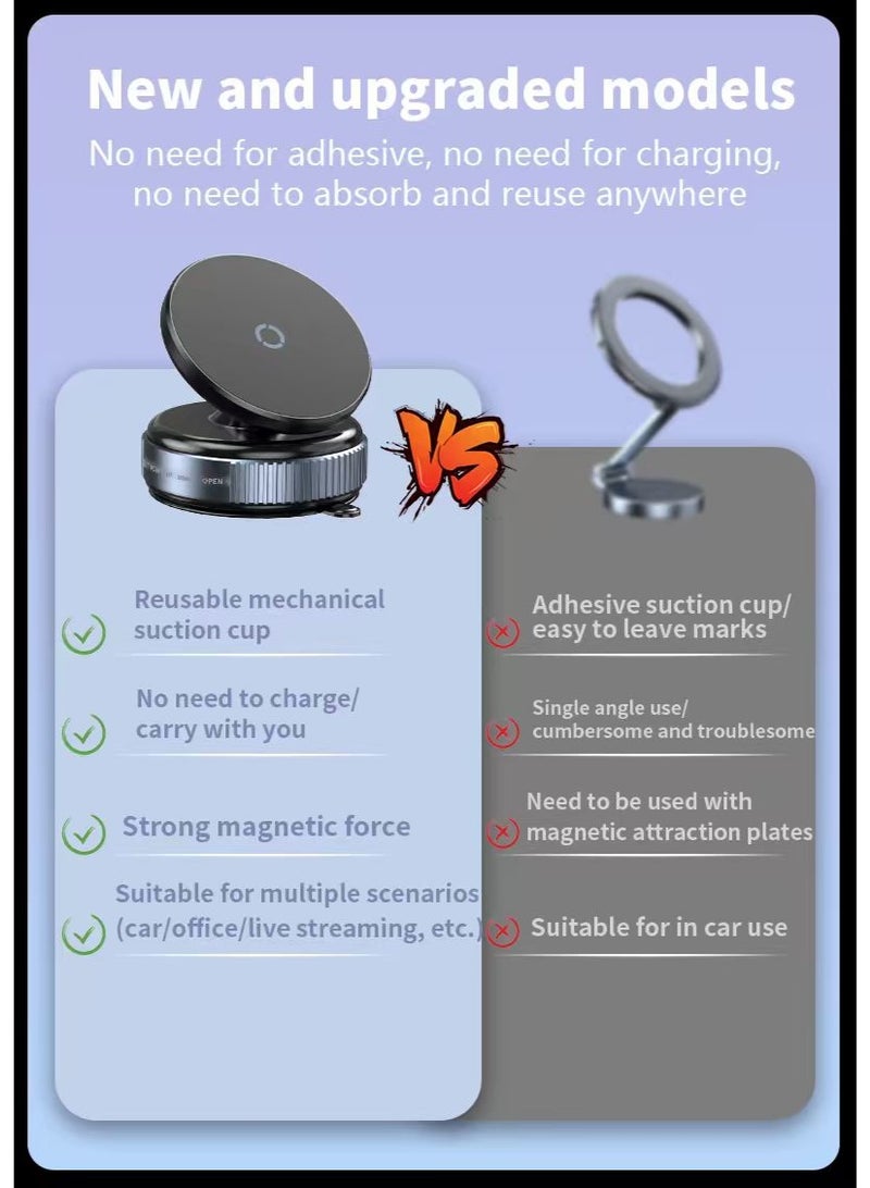 Car Phone Holder Magnetic Vacuum Suction 360° - Image 3