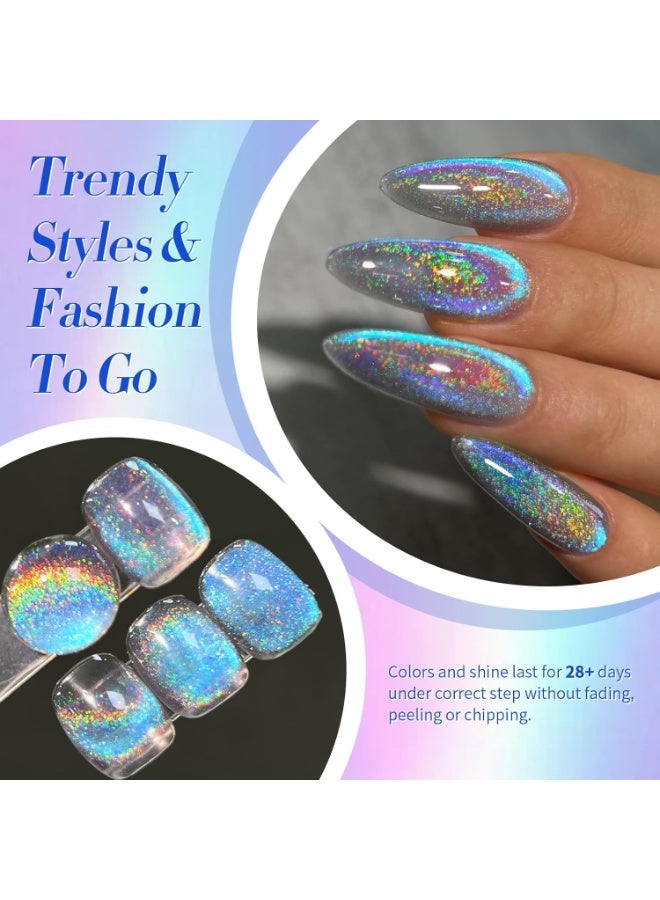 Born Pretty 9D Cat Magnetic Eye Gel Nail Polish Holographic Rainbow Gel Polish Blue Purple Soak Off U V LED Gel Polish Nail Art Design Manicure Salon DIY Home 15ML - Image 4