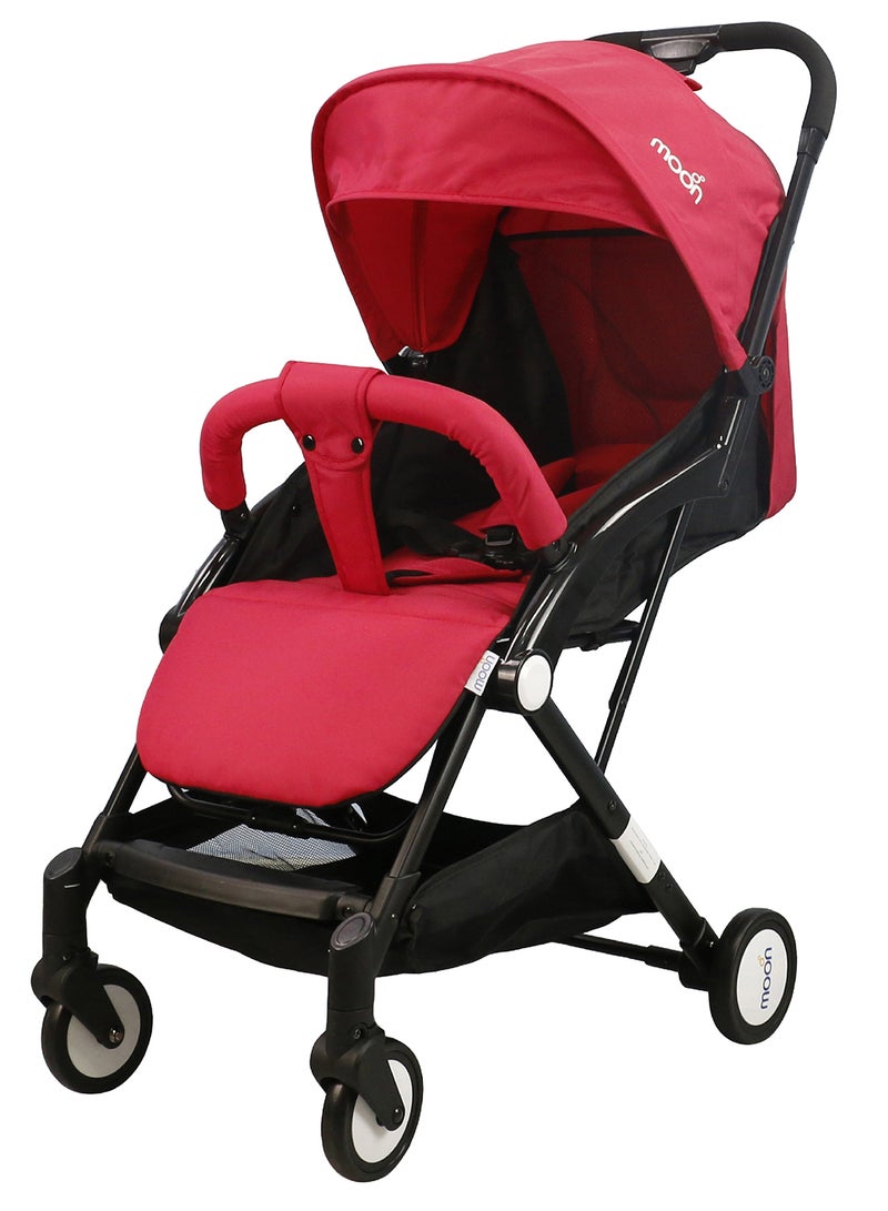 Moon Compact Stroller – Fold, Cabin-Approved, Air Travel Friendly, Lightweight, Easy Carry, for 0–3Y (0–18kg) – Fire Red - Image 1