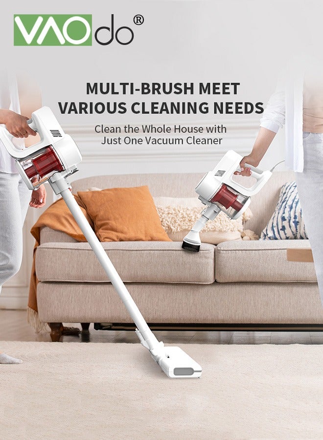 VAOdo Wired Vacuum Cleaner with 2 Suction Modes Max 1400Kpa With Round Brush and Long Mouth Brush Cleaner for Home Floor Carpet and Pet Hair - Image 3