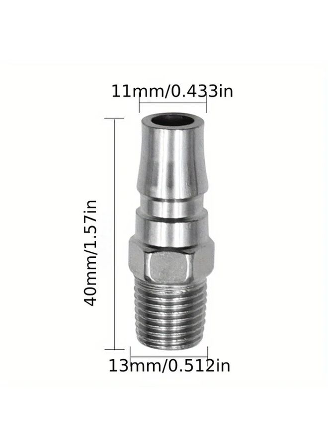 3 Pack Nitto Quick Connect Pneumatic Connectors 1 4 Inch BSP Male Thread Air Hose Couplings For Compressors Durable Metal Construction Hexagonal Grip Design Easy To Tighten Threaded Connection - Image 3