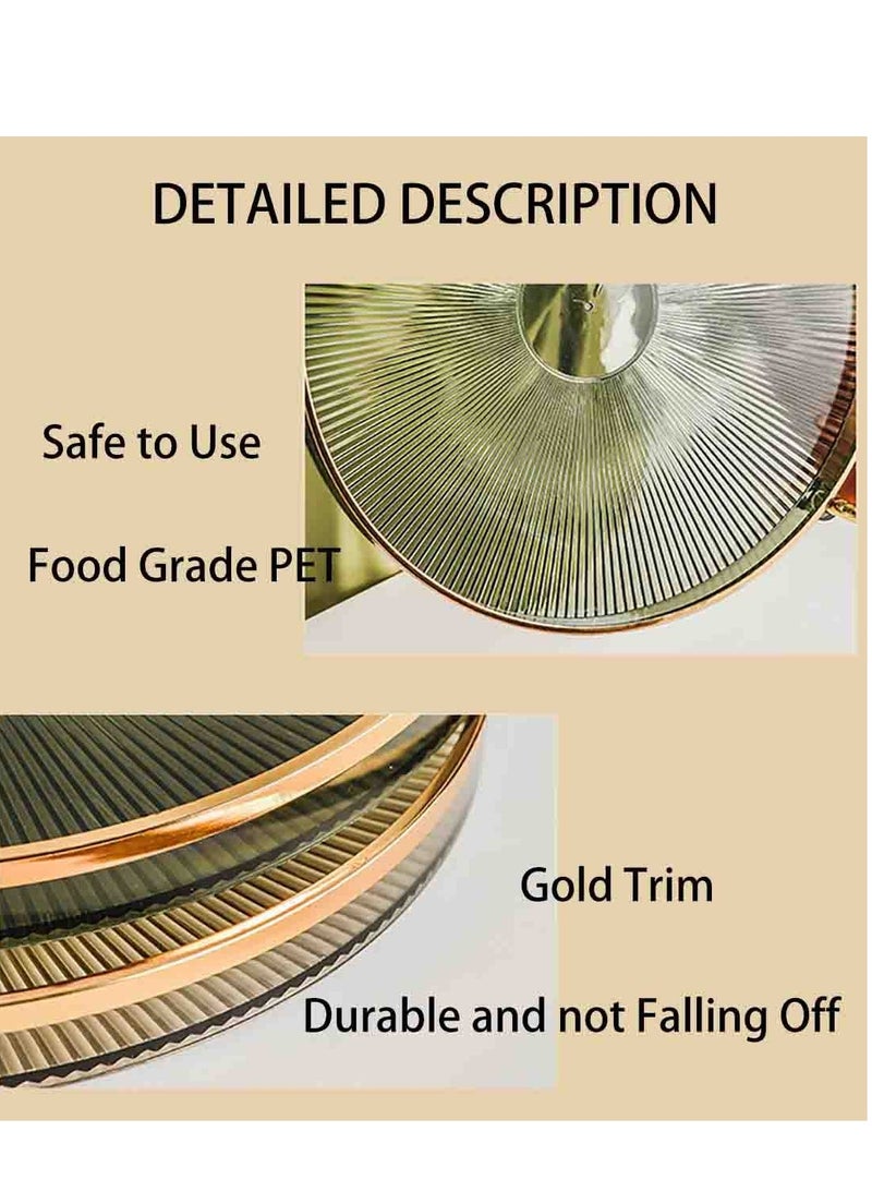 SYOSI Acrylic Vanity Tray with Gold Handles, Decorative Serving Tray for Jewelry Comestic Candle Dish Plate, Vanity Counter Bathroom Table Organizer Green, Counter Counter top Organizer  - Image 2