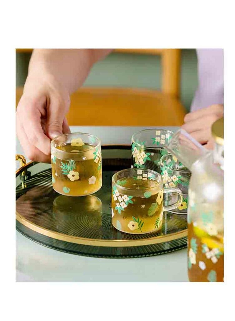 SYOSI Acrylic Vanity Tray with Gold Handles, Decorative Serving Tray for Jewelry Comestic Candle Dish Plate, Vanity Counter Bathroom Table Organizer Green, Counter Counter top Organizer  - Image 4
