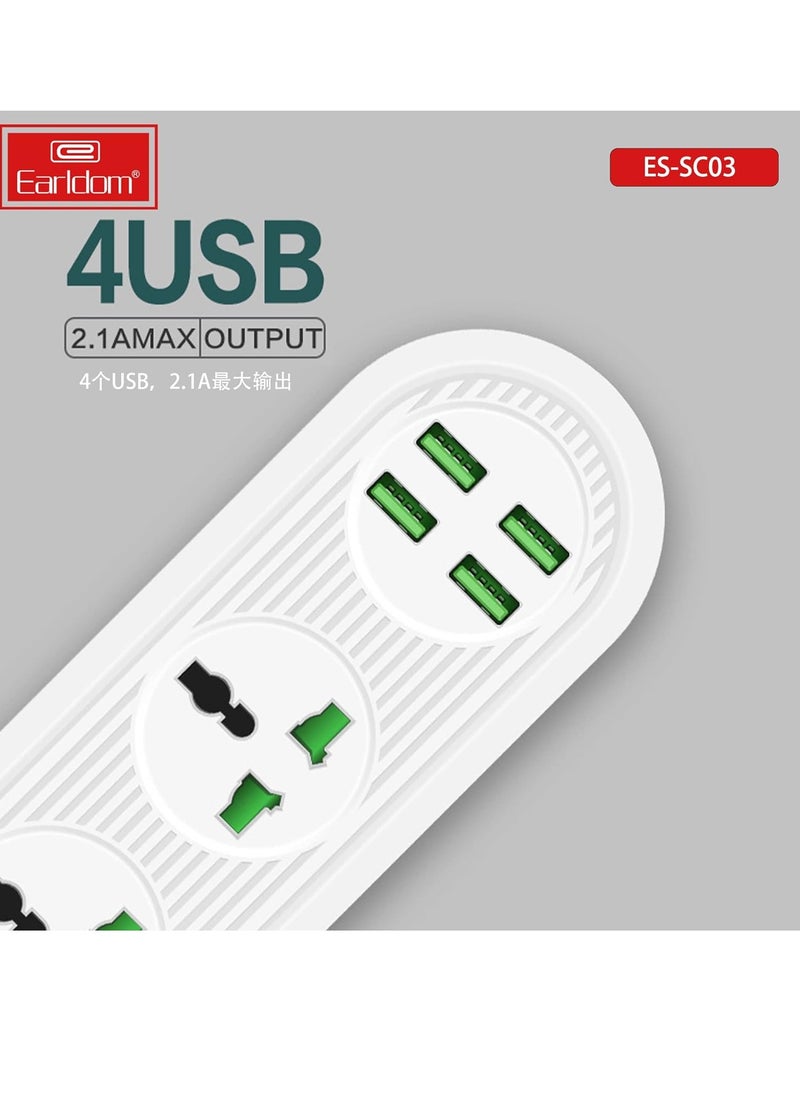 مشترك كهرباء ذكي SC03، 3 مقابس و 4 منافذ USB QC3.0 شحن سريع – 2500 وات/ 2.1 أمبير - pzsku/Z0C46918088C956F387DAZ/45/_/1706777523/e308d499-1537-47ab-b2e0-d814f72c4d71