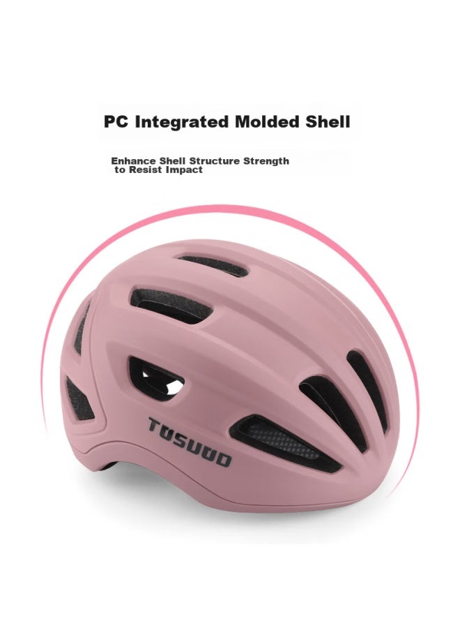 Tosuod خوذة ركوب الدراجات للرجال والنساء، خوذة سلامة للدراجات الجبلية والطريقية، Rouge Pink، المقاس M - Image 4