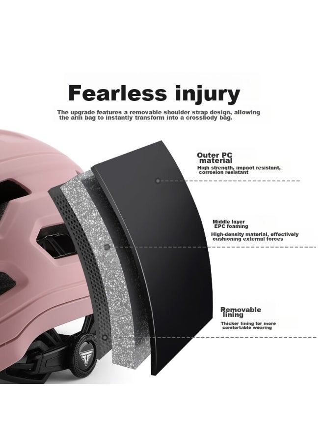 Tosuod خوذة ركوب الدراجات للرجال والنساء، خوذة سلامة للدراجات الجبلية والطريقية، Rouge Pink، المقاس M - Image 3