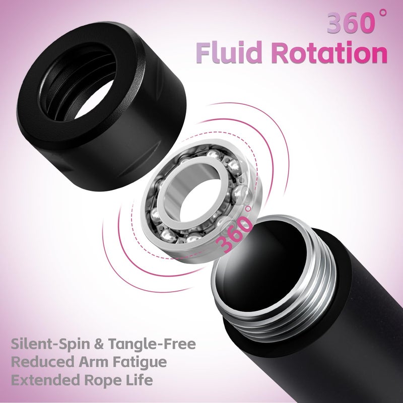 Coniflor Weighted Jump Rope for Women & Men - 1LB Heavy Adjustable Skipping Rope, 10mm PVC with Ball-bearing for Speed, Cardio, Boxing, CrossFit - Tangle Free, Home & Gym Workout Fitness - Image 5